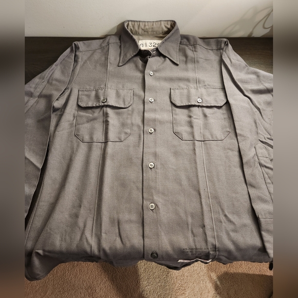 True Vintage U.S Flying Cross Uniform Shirt All Weather Deluxe Tropical Gray - Picture 1 of 5